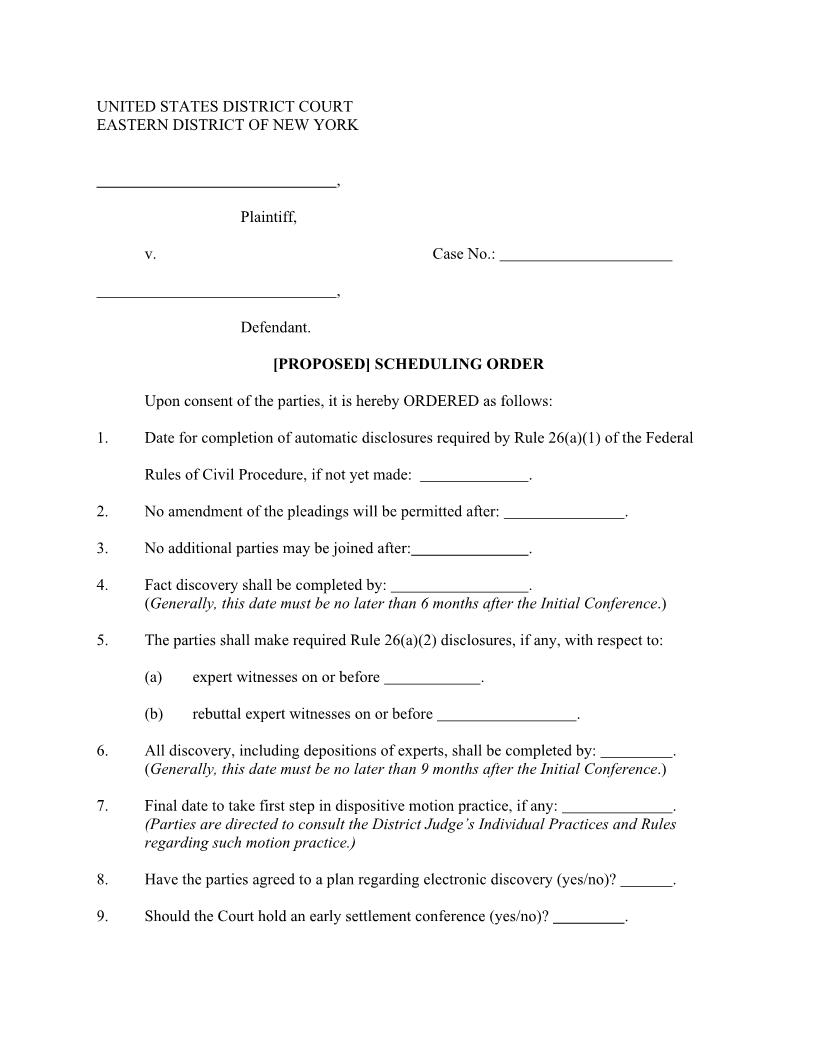 [Proposed] Scheduling Order (Mag. Judge Cho) | Pdf Fpdf Docx | New York